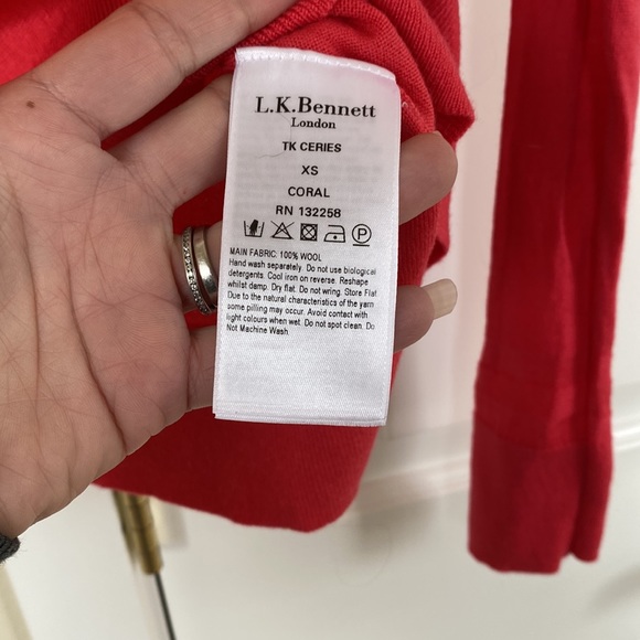 LK Bennett XS coral pink wool sweater - Picture 5 of 7